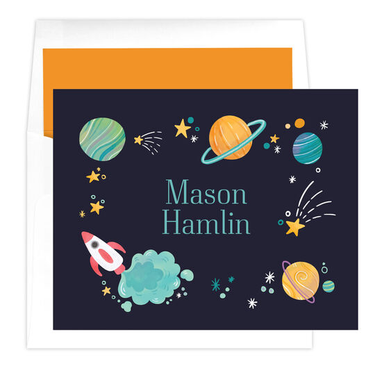 Outer Space Folded Note Cards